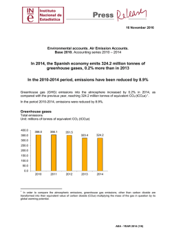 La econom&iacute;a espa&ntilde;ola emiti&oacute; 324,2 millones de toneladas de gases
