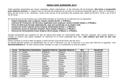 resultado admisi&oacute;n 2017