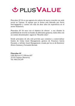 Plusvalue AV SA es una agencia de valores de nueva