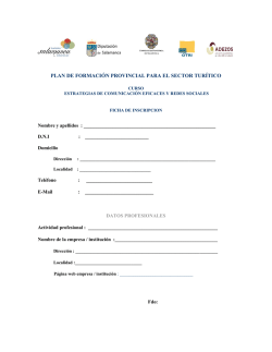 plan de formaci&oacute;n provincial para el sector tur&iacute;tico