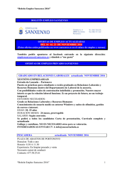 Bolet&iacute;n de ofertas de empleo privado de Sanxenxo (16/11/2016)