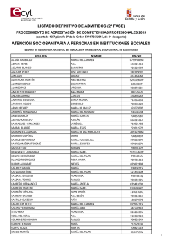 listado definitivo de admitidos (2&ordf; fase) atenci&oacute;n sociosanitaria a