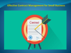 Effective Contract Management for Small Business
