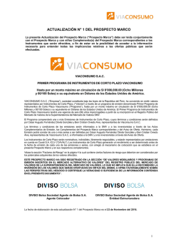 actualizaci&oacute;n n&deg; 1 del prospecto marco