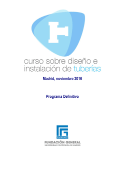 Programa definitivo - XVI Curso de Dise&ntilde;o e Instalaci&oacute;n de Tuber&iacute;as