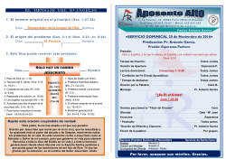 SERVICIO DOMINICAL 20 de Noviembre de 2016   Predicaci&oacute;n: Pr