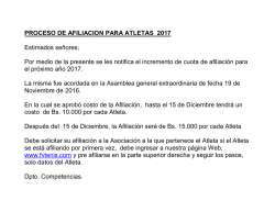 PROCESO DE AFILIACION PARA ATLETAS 2017 Estimados