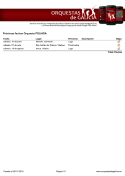 Pr&oacute;ximas fechas Orquesta FOLIADA