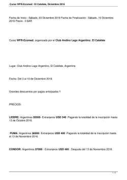 Curso WFR-Ecomed / El Calafate, Diciembre 2016