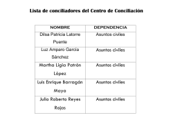 Lista de conciliadores del Centro de Conciliaci&oacute;n Asuntos civiles