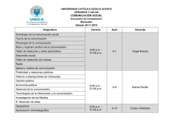 COMUNICACI&Oacute;N SOCIAL Asignatura Horario Aula Docente