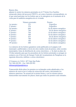 Sorteo proyecto Fiesta - Ayuntamiento de Pamplona