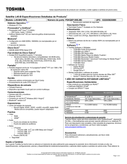 Satellite L45-B Especificaciones Detalladas de Producto1