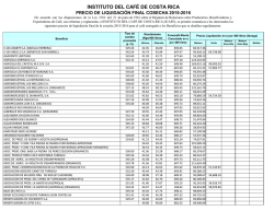 Precios de Liquidaci&oacute;n Final cosecha 1516