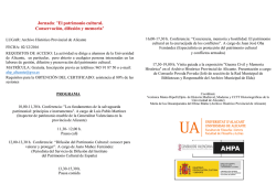 Jornada: "El patrimonio cultural. Conservaci&oacute;n, difusi&oacute;n y memoria"
