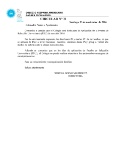 circular n&ordm; 31 - Colegio Hispano Americano