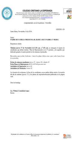 Circular Padres De Familia - Colegio Cristiano la Esperanza