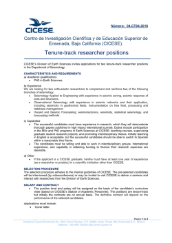 T Tenure e-track resea rcher p positio ns