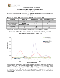VIGILANCIA DE INFLUENZA DE PUERTO RICO Informe Semanal