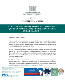 flash legal # 00505 " obligaciones de sociedades no residentes que