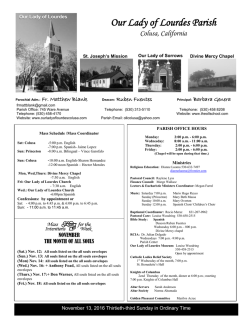 Our Lady of Lourdes Parish - Our Lady of Lourdes Colusa