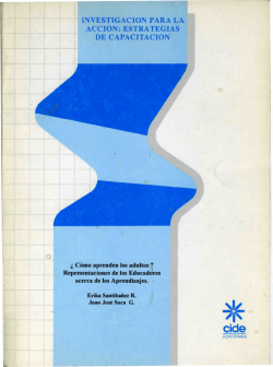 investigaci&oacute;n para la acci&oacute;n: estrategias de capacitaci&oacute;n