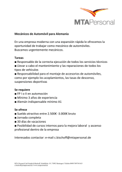 Mec&aacute;nicos de autom&oacute;vil para Alemania