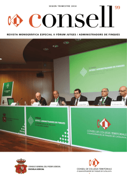 REVISTA MONOGR&Agrave;FICA ESPECIAL II F&Ograve;RUM JUTGES / ADMINISTRADORS DE