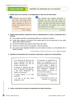 Unidad 3 Maneras de narrar Identificar los elementos de una