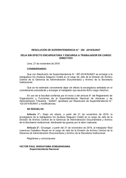 deja sin efecto encargatura y encarga a trabajador en cargo