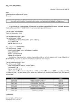 COLEGIOS PERUANOS SA mi&eacute;rcoles, 23 de noviembre de