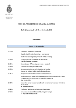 VIAJE DEL PRESIDENTE DEL SENADO A ALEMANIA