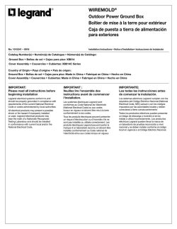 WIREMOLD&reg; Outdoor Power Ground Box Bo&icirc;tier de mise