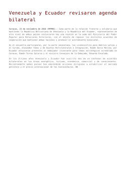 Venezuela y Ecuador revisaron agenda bilateral