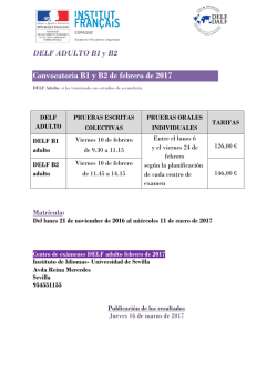 Convocatoria Delf Adulto B1 y B2 en 2017