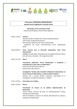 II Encuentro: INMUEBLES ABANDONADOS. Aportes hacia la
