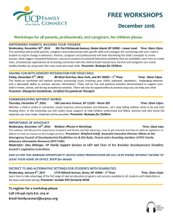 FREEE WORKSHOPS December 2016