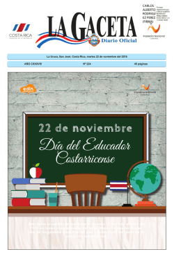 LA GACETA N&deg; 224 de la fecha 22 11 2016