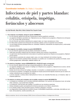 Infecciones de piel y partes blandas: celulitis, erisipela