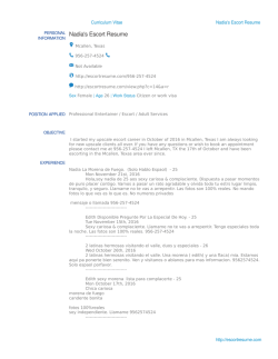 Nadia`s Escort Resume