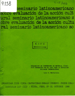 eminario latinoamericano agor&eacute; evaluaci&oacute;n de la acci&oacute;n