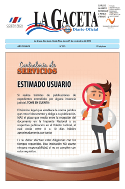 LA GACETA N&deg; 223 de la fecha 21 11 2016