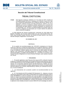 Sala Segunda. Sentencia 174/2016, de 17 de octubre de 2016