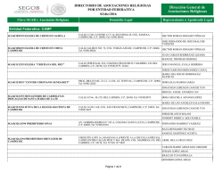 Directorio de Asociaciones Religiosas por Entidad Federativa