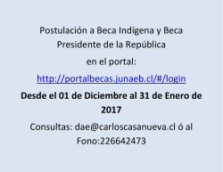 Desde el 01 de Diciembre al 31 de Enero de 2017