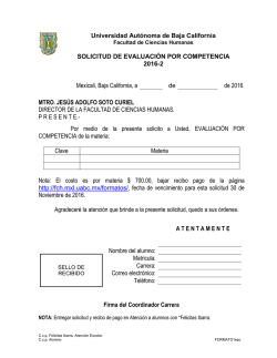 Formato de solicitud - Facultad de Ciencias Humanas