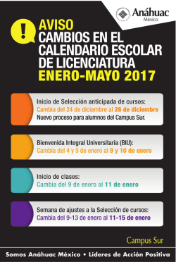 Inicio de Selecci&oacute;n anticipada de cursos: Cambia del 24 de