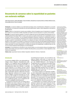 Documento de consenso sobre la espasticidad en