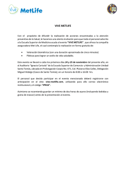 vive metlife - Escuela Superior de Medicina