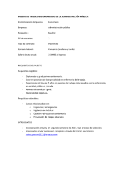 PUESTO DE TRABAJO EN ORGANISMO DE LA ADMINISTRACI&Oacute;N